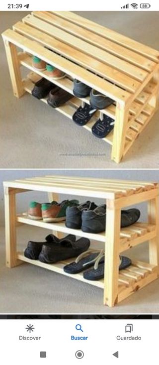 Sapateros echos de palet, y madera