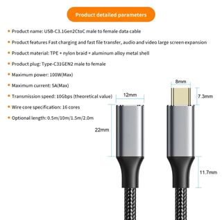prolongador Cable USB type-c 1.5M FUENGIROLA