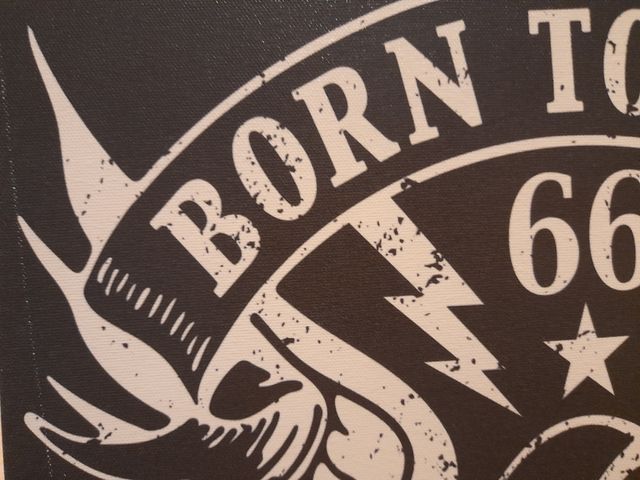 Quadro tela 28x28 cm "Born to ride"