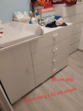 Cómoda cambiador ancho infantil