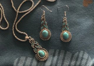 SOLO HOY 9 E Conjunto plata envejecida Boho