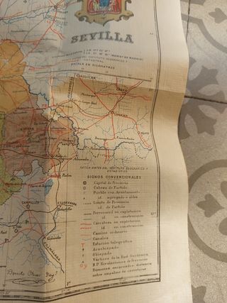 Mapa antiguo provincia de Sevilla