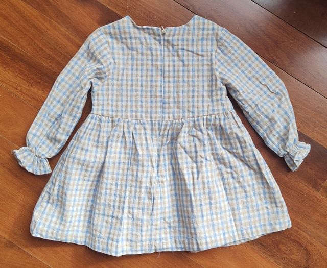 Vestido cuadros bebe 12m