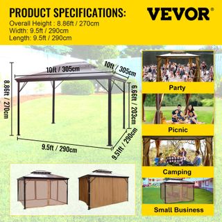 Gazebo da Patio Gazebo da 10x10ft Hardaze Gazebo c