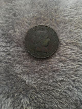 Moneda 1868 de 5 céntimos de Escudo.