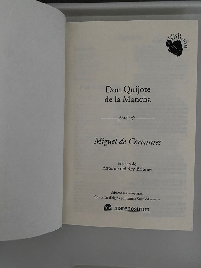 Libro “Don Quijote de la Mancha”