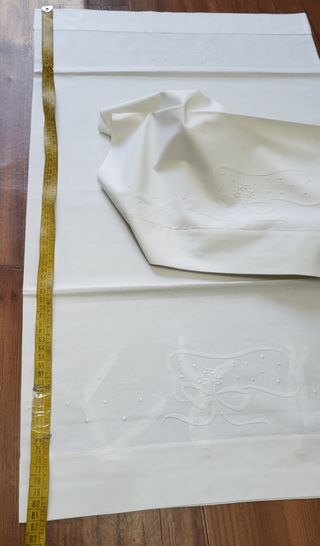 Lenzuolo p.c.ricamato a mano vintage
