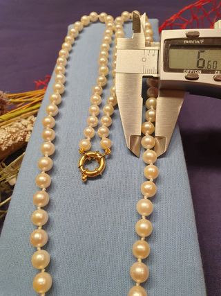 Collar Perlas Cultivadas Autenticas Japonesas oro