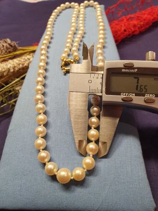 Collar Perlas Cultivadas Autenticas Japonesas oro