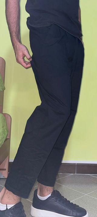 pantalone nero in cotone