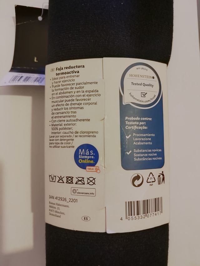 Faja reductora termoactiva