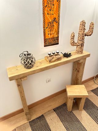 Banco,taburete,banqueta madera maciza rustico