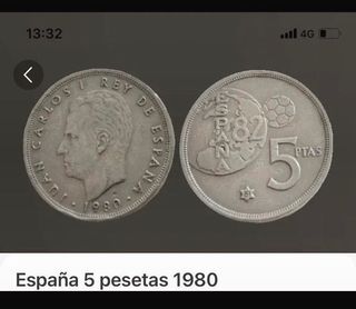 Moneda cinco pesetas 1980