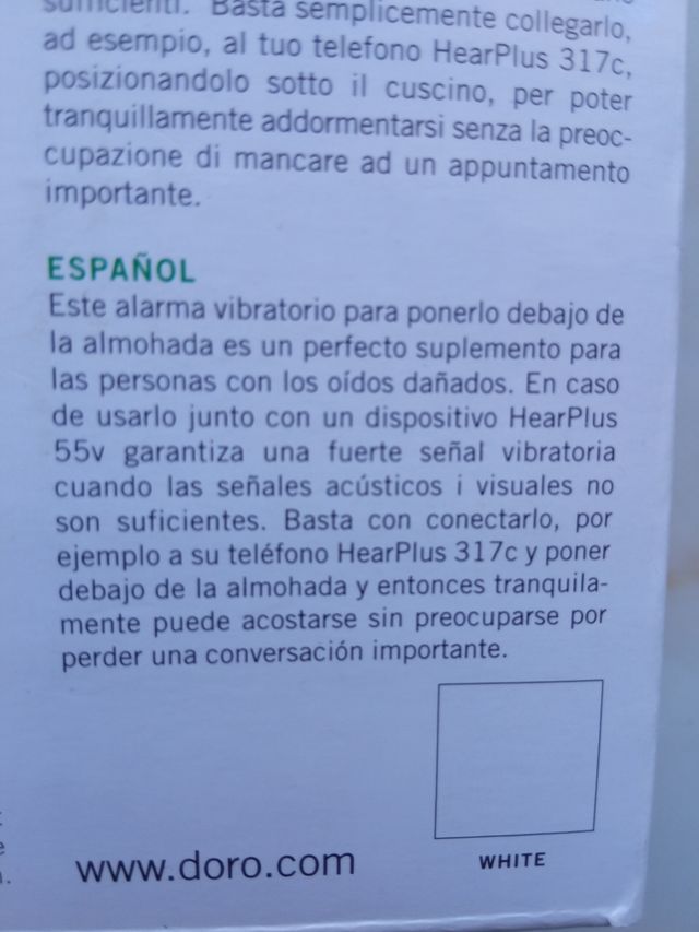 Alarma vibratoria para debajo de la almohada.