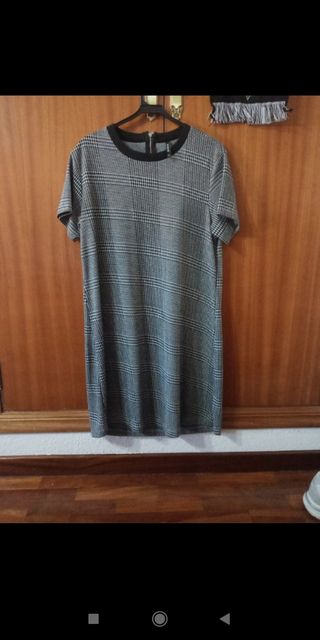 Vestido manga corta cuadros L
