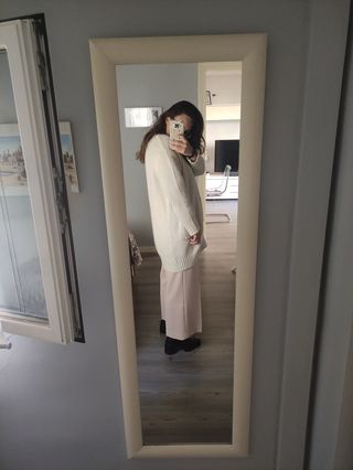 Chaqueta lana blanca Zara