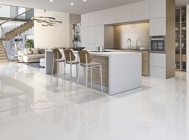 Azulejo Blanco Glaciar Pulido. Cifre Cerámica