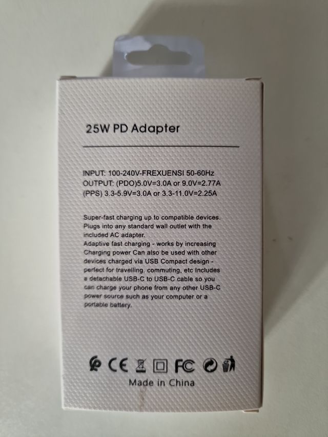 CARGADOR 25W USB-C