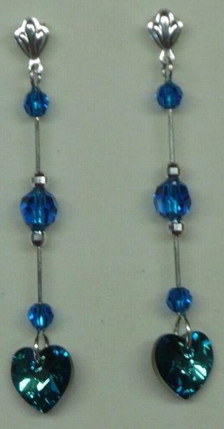 Pendientes cristal swarovski y plata 925