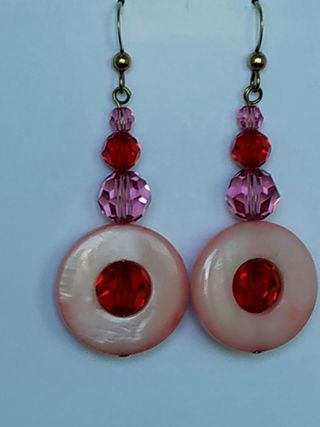 Pendientes cristal swarovski, nácar y gold filled