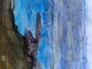 Ilustración Original. Lámina en Acuarela Faro Mar.