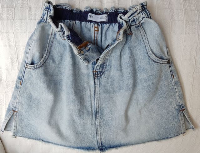 Minifalda vaquera fruncida ZARA Talla 11-12A