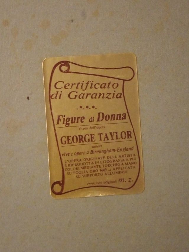 Riproduzione in litografia su foglia oro