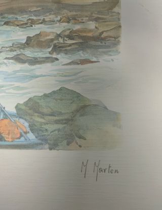 Cuadro acuarela de M. Marten litografía offset