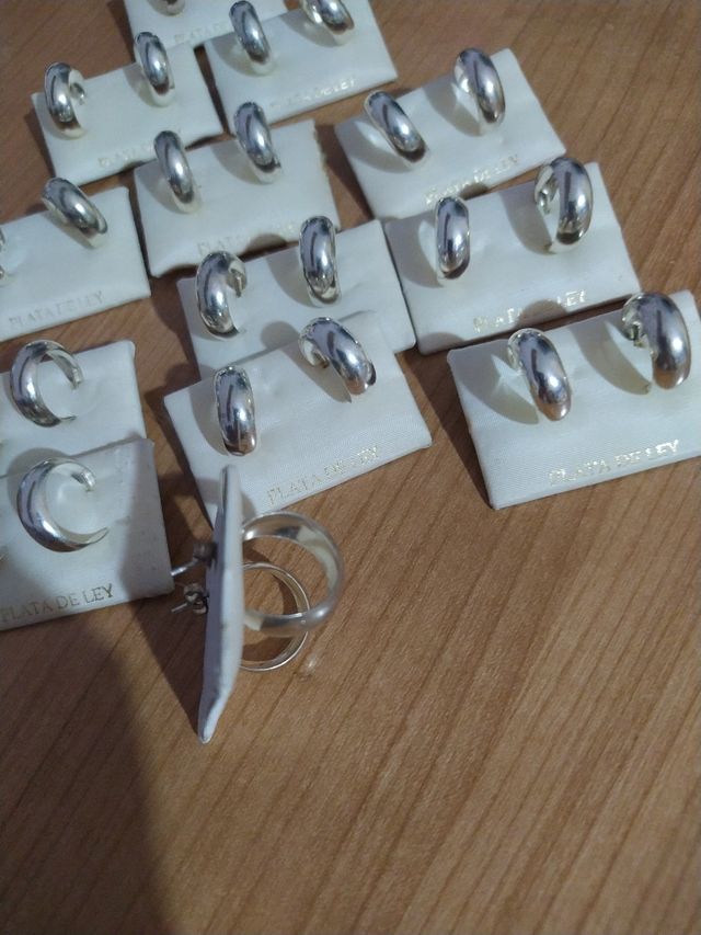 Aros bañados en plata