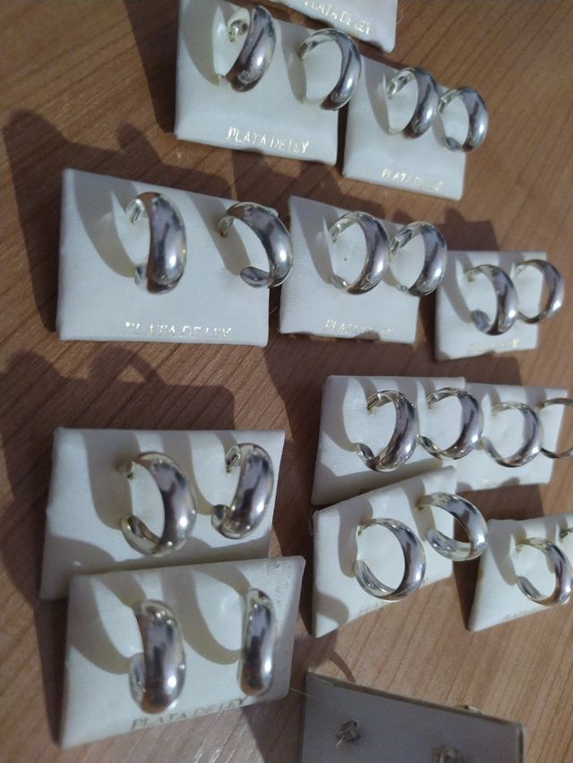 Aros bañados en plata