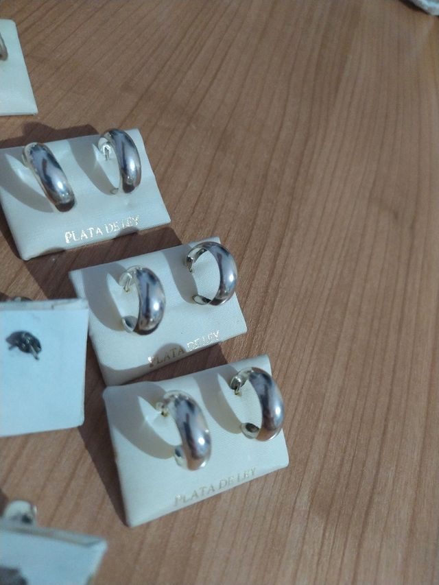 Aros bañados en plata