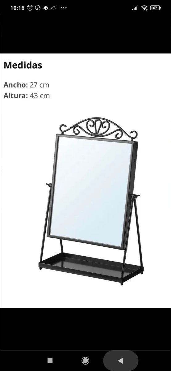 Espejo sobremesa Ikea