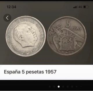 Moneda 5 pesetas 1957