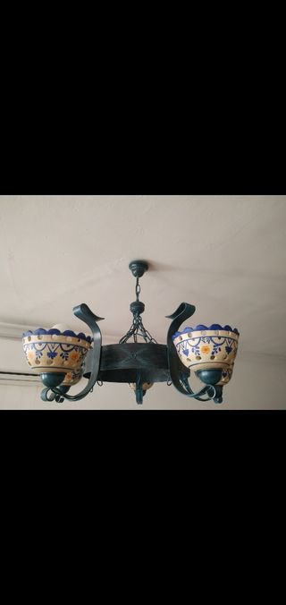Lámpara techo hierro y cerámica