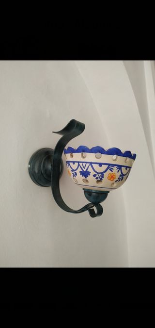 Lámpara techo hierro y cerámica