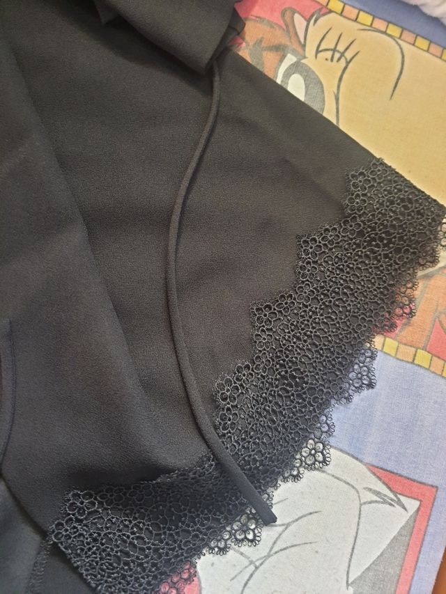 Vestido corto negro Mango batín