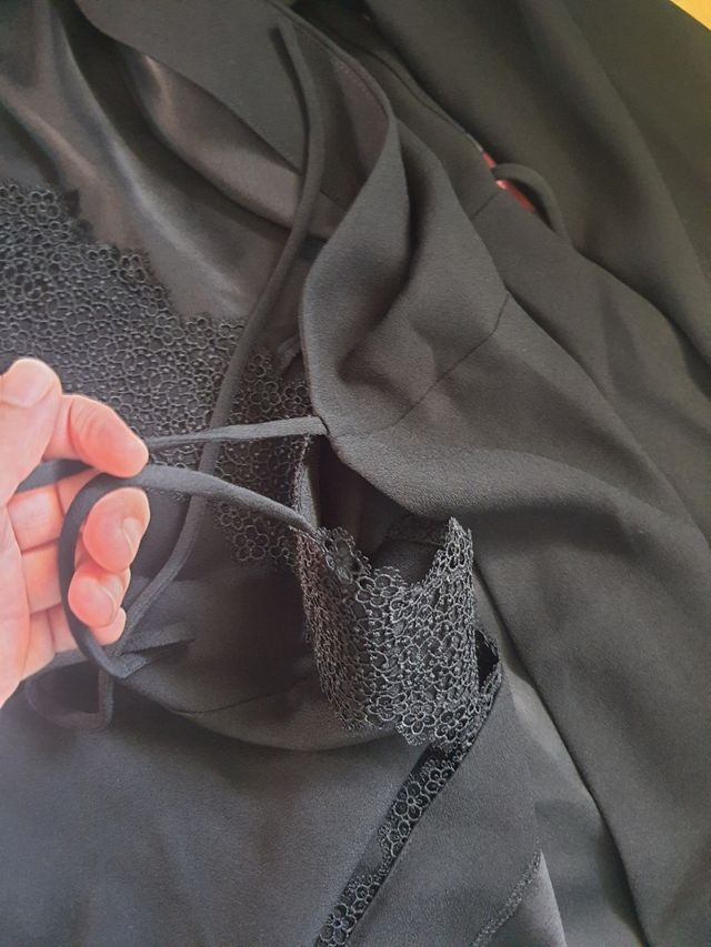 Vestido corto negro Mango batín