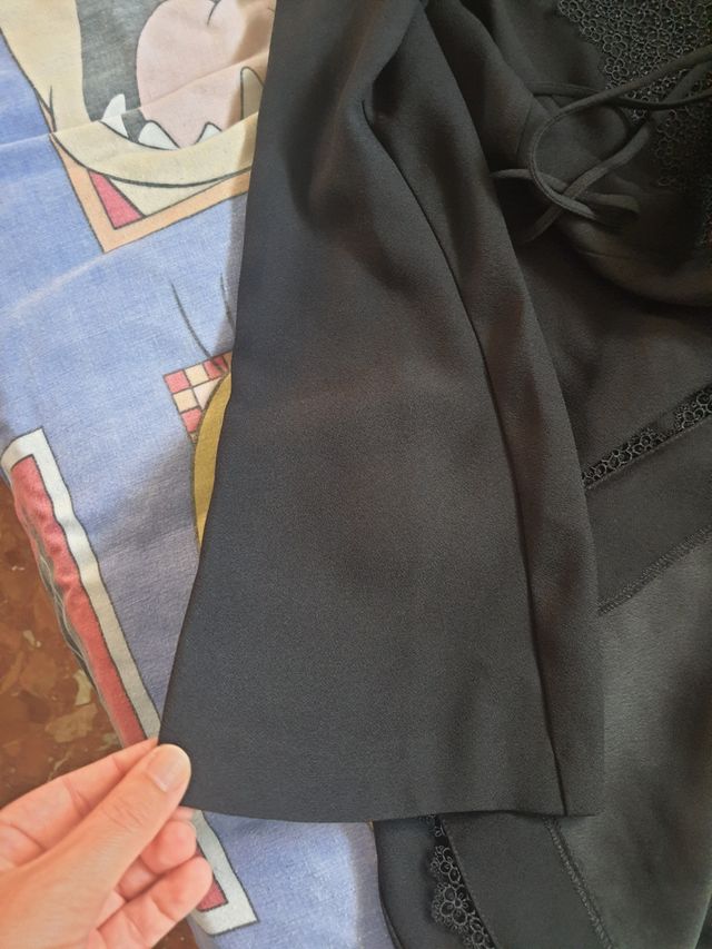 Vestido corto negro Mango batín