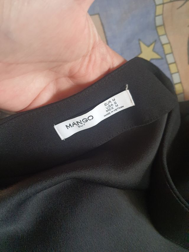 Vestido corto negro Mango batín