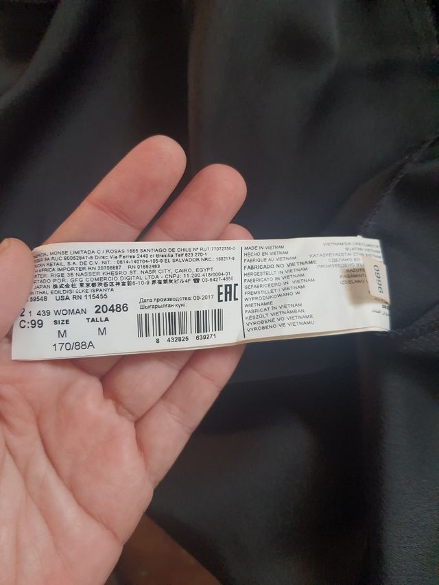 Vestido corto negro Mango batín