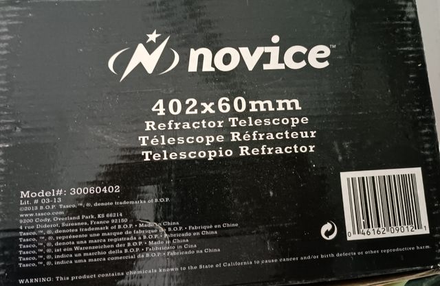 Telescopio Tasco Novice Refractor 700x60