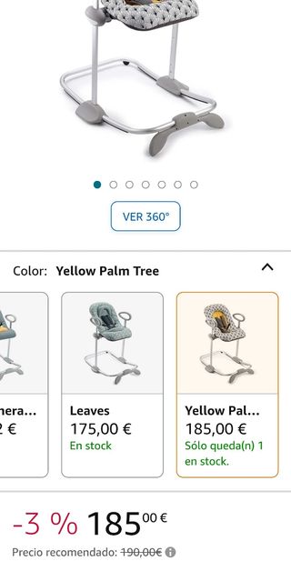 Hamaca balancín bebé varias alturas