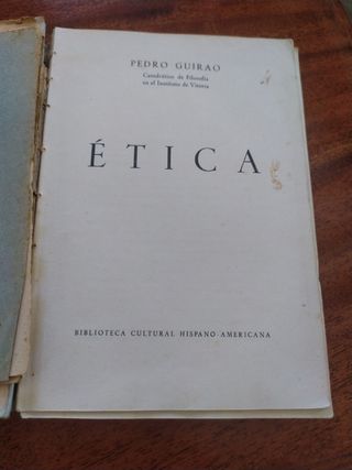 Libro Antiguo Ética de Pedro Guirao