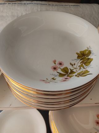 Vajilla porcelana filo dirado