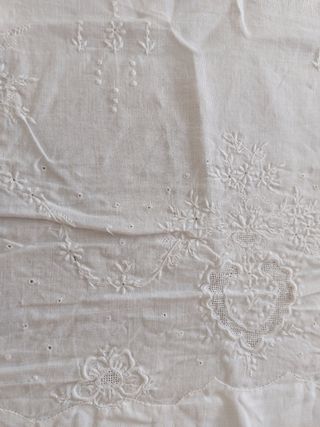 Sabana de hilo antigua. Cama 135. Hilo de calidad
