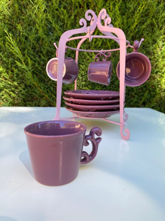 Conjunto platitos y tazas café