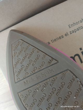 ZAPATO MIMAO PIEL TACON ROSA  T 38