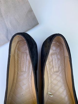 Slippers Uterqüe terciopelo negro. Núm. 37