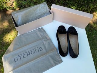 Slippers Uterqüe terciopelo negro. Núm. 37
