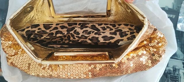 Pochette paillettes sisley oro